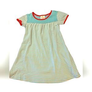 Hannah Andersson blue and white striped cotton‎ dress size 120
